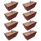Kit 8 Pés de Madeira Retangular para Sofá Poltrona 5cm - Monari Design