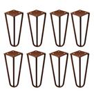 Kit 8 Pés de Metal 15 CM Hairpin Legs Mesas de Centro Puffs Bronze G41
