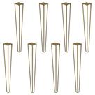 Kit 8 Pés de Metal 60 CM Hairpin Legs Mesa de Canto Aparador Dourado G41