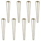 Kit 8 Pés de Metal 60 CM Hairpin Legs Mesa de Canto Aparador Dourado G41