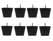 Kit 8 Pés Para Sofa Rack Modelo Cadency Preto Trapézio Alt 6 Cm