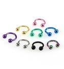 Kit 8 Piercing Septo Ferradura Nariz Aço 10 Mm Dourado Preto