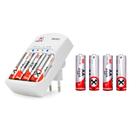 Kit 8 Pilhas AA 2600mAh + Carregador Bivolt com Indicador de Cargas