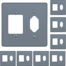 Kit 8 Placa 4x4 Cinza 1 Tomada hexagonal + 3 Teclas Pial