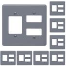 Kit 8 Placas 4x4 5 Módulos Cinza Separados Silentoque 8532
