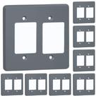 Kit 8 Placas Cinza 4x4 Para 6 Interruptores Pial 8533