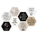 Kit 8 Placas Decorativas Hexágonos 25x22 Frases Motivacionais Você Escolhe