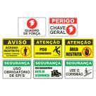 Kit 8 placas PVC 20x30cm Avisos