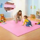 Kit 8 Placas Tapete Tatame EVA 50x50cm 20mm 16 Bordas Emborrachado Exercícios Yoga Pilates proteção criança Bebes Espaço Kids impermeável