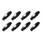 Kit 8 Plug Speakon Macho Conector com Trava 4 Pinos Preto