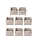 Kit 8 Poltronas Bia Decorativa Reforçada Recepção Clínica Salão Sala De Estar material sintético