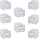 Kit 8 Poltronas Decorativa Reforçada Recepção Clinica Salão material sintético
