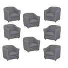 Kit 8 Poltronas Decorativa Reforçada Recepção Clinica Salão material sintético