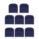 Kit 8 Poltronas Decorativa Reforçada Recepção Clinica Salão Suede
