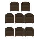Kit 8 Poltronas Decorativa Tilla Suede Marrom - TWdecora Kit 8 Poltronas Decorativa Tilla Suede Marrom - TWdecora
