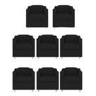 Kit 8 Poltronas Decorativa Tilla Suede Preto - TWdecora Kit 8 Poltronas Decorativa Tilla Suede Preto - TWdecora