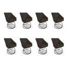 Kit 8 Poltronas Luxo Alana Suede Base Luxo Preto - Pallazio