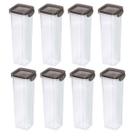 Kit 8 Porta Condimentos Quadrado Trava Mais 1,6 L Cristal Kit 8 Porta Condimentos Quadrado Trava Mais 1,6 L Cristal