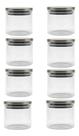 Kit 8 Pote De Vidro Com Tampa Hermética Inox 700ml Multiuso