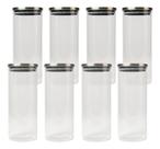 Kit 8 Pote De Vidro Tampa Inox Hermetica Organ 1,8l Multiuso