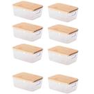 Kit 8 Pote Para Alimentos Idealle C/ Tampa Eco Bambu