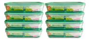 Kit 8 Pote Plástico Com Travas Divisória 1,6l Freshy Sanremo