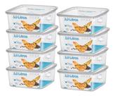 Kit 8 Pote Quadrado 3l Armazenamento Bpa Free Alimentos
