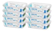 Kit 8 Pote Retangular 380ml Armazenamento Alimento S/ Bpa