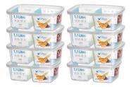 Kit 8 Pote Retangular Divisoria 1,1l Armazenamento Bpa Free