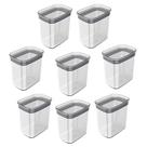 Kit 8 Potes 1,5L Porta Tempero Hermetico OU Block 10x15x16cm