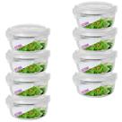 Kit 8 Potes 620ml de Vidro Marmita Não Vaza Tampa Hermético