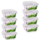 Kit 8 Potes 800ml de Vidro Marmita Tampa Hermetico Não Vaza