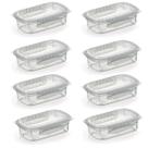 Kit 8 Potes Alimentos 270 ML Com Tampa e Travas Transparente