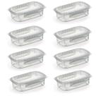 Kit 8 Potes Alimentos 270 ML Com Tampa e Travas Transparente