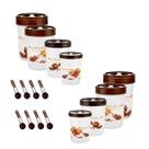 Kit 8 potes alimentos com colheres medida mantimento Kit 8 potes alimentos com colheres medida mantimento