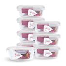 Kit 8 Potes De Vidro Redondo Com Tampa Hermética 950ml