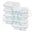Kit 8 Potes Hermético Marmita de Vidro Retangular Com Divisória 1010ml Com Tampa BPA Free: Cozinha Organizada, Sustentabilidade e Alimentos Frescos