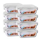 Kit 8 Potes Hermetico Vidro Liso 1040ml Grande Marmitas Frutas