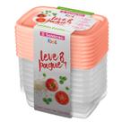 Kit 8 Potes Herméticos 280ml Tampa P/ Armazenar Organizar Alimentos Freezer Micro-Ondas Compacto Seguro