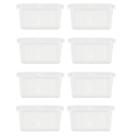 Kit 8 Potes Herméticos Slim 1700ML Multiuso 22,5x10Cm Branco