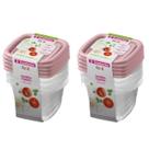 Kit 8 Potes Para Alimentos Quadrado 200 ML Transparente