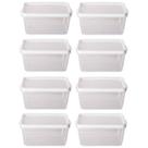 Kit 8 Potes Para Alimentos Retangular 13,5x9x6 Cm 525 ML Kit 8 Potes Para Alimentos Retangular 13,5x9x6 Cm 525 ML