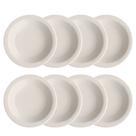 Kit 8 Pratos Fundo 21cm Modelo Protel 073 Porcelana Branca