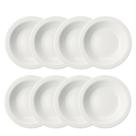 Kit 8 Pratos Fundo 22cm em Porcelana Branca