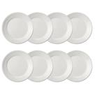 Kit 8 Pratos Raso 24cm em Porcelana Branca