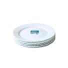 Kit 8 Pratos Rasos Brancos Modelo Pétala Vidro Opaco 25,5cm
