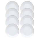 Kit 8 Pratos Rasos Triangular de Melamina Premium Branco 19,1cm Leve Resistente - Bestfer