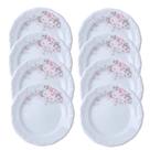 Kit 8 Pratos Sobremesa Lanche Eterna Porcelana Schmidt