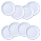 Kit 8 Pratos Sobremesa Lanche Protel Porcelana Branca Schmidt