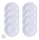 Kit 8 Pratos Sobremesa Pomerode Porcelana Branca Schmidt